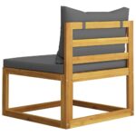 Canapé central sectionnel avec coussin gris foncé Bois d'acacia – Image 3