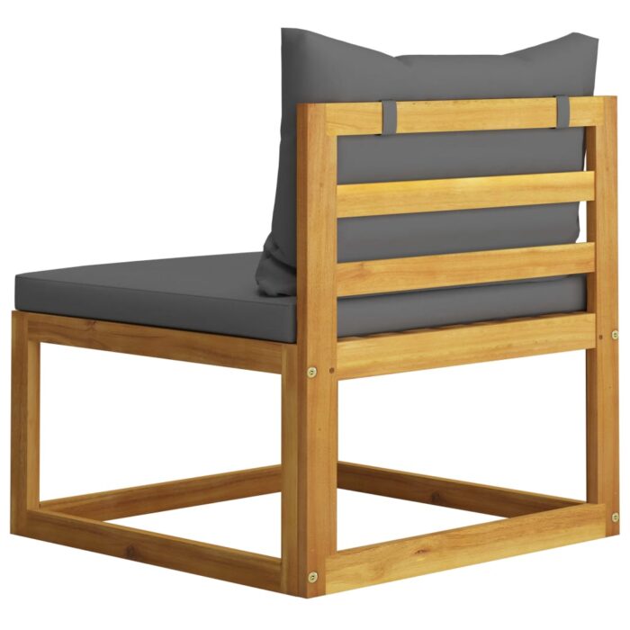 Canapé central sectionnel avec coussin gris foncé Bois d'acacia – Image 3