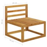 Canapé central sectionnel avec coussin gris foncé Bois d'acacia – Image 4