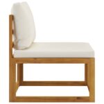 Canapé central sectionnel et coussin blanc crème Bois d'acacia – Image 2