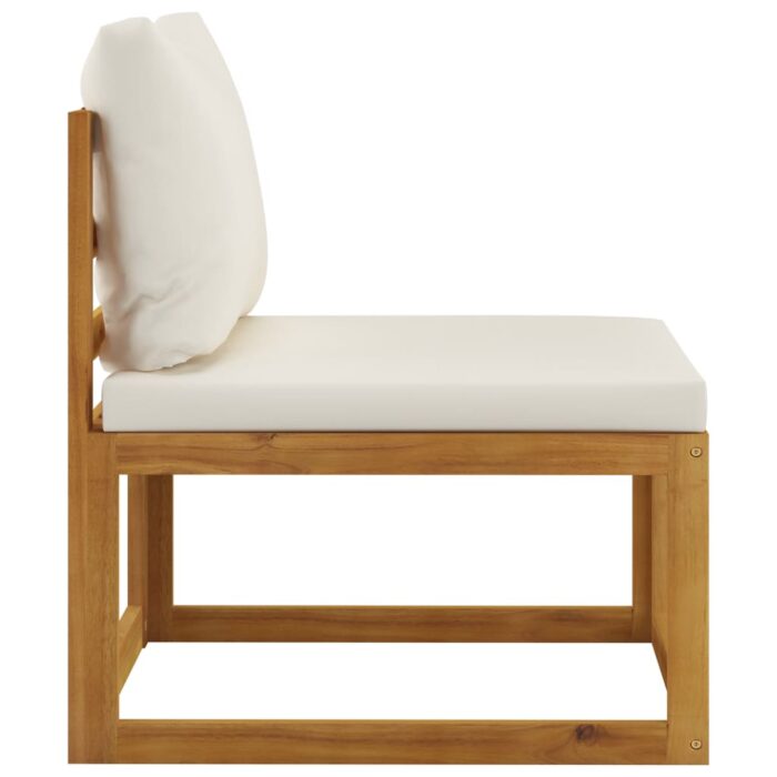 Canapé central sectionnel et coussin blanc crème Bois d'acacia – Image 2