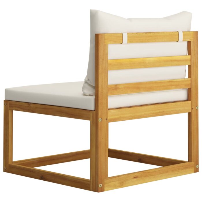 Canapé central sectionnel et coussin blanc crème Bois d'acacia – Image 3