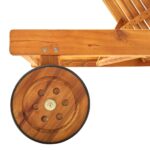 Chaise longue bois d'acacia solide – Image 5