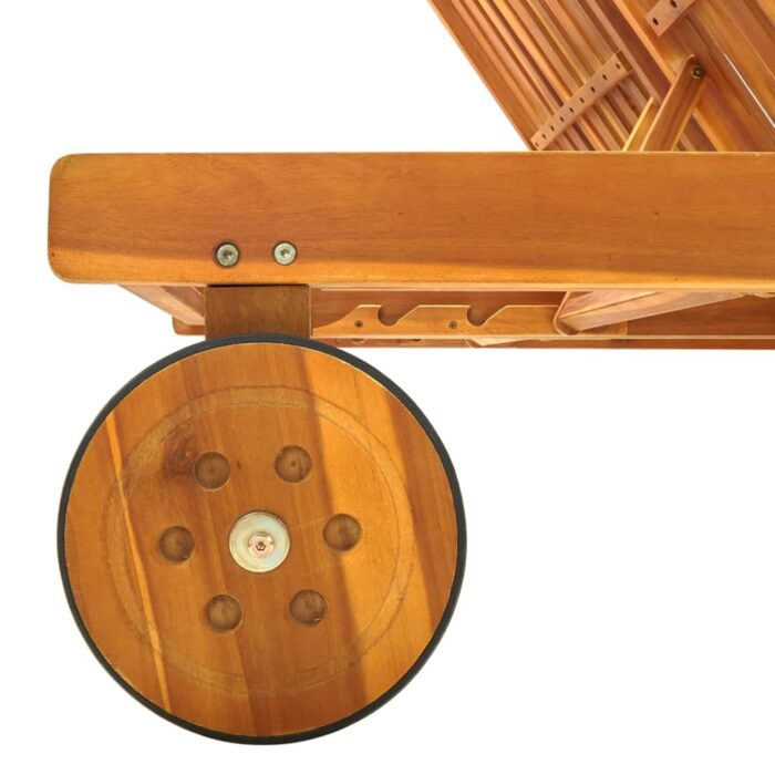 Chaise longue 2 places bois d'acacia massif – Image 5