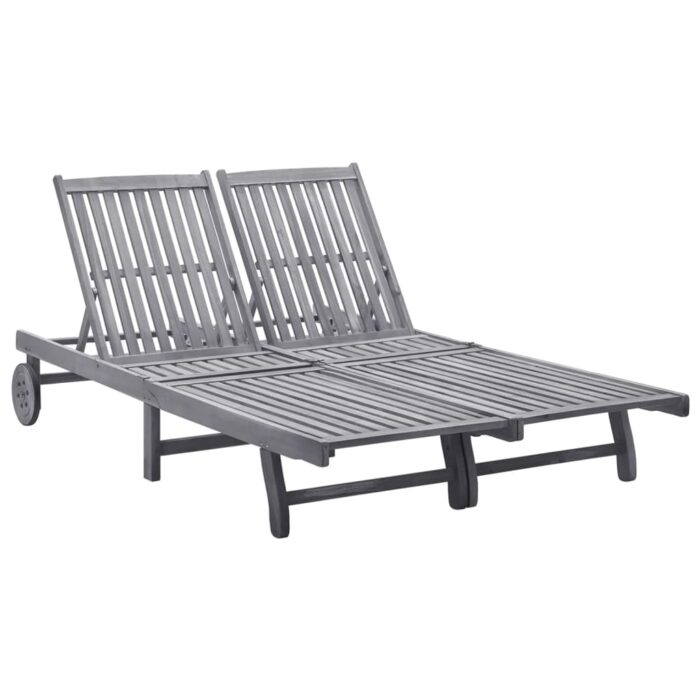 Chaise longue 2 places bois d'acacia massif – Image 1