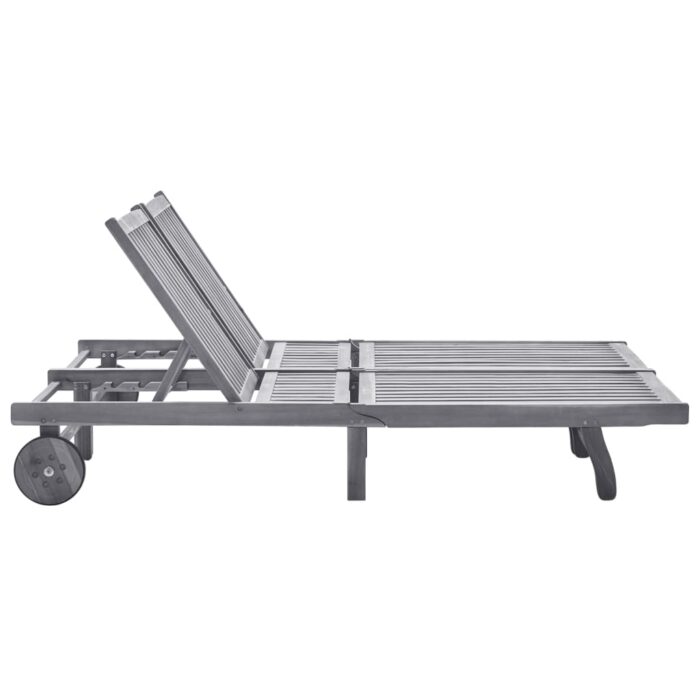 Chaise longue 2 places bois d'acacia massif – Image 2
