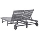 Chaise longue 2 places bois d'acacia massif – Image 3