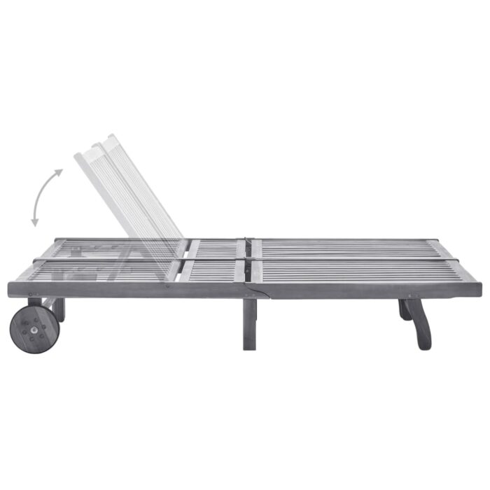 Chaise longue 2 places bois d'acacia massif – Image 4