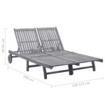 Chaise longue 2 places bois d'acacia massif – Image 7