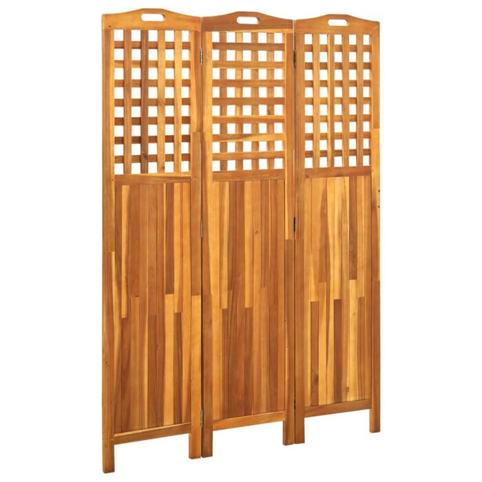 Cloison de séparation 3 panneaux 121x2x170 cm Bois d'acacia – Image 1