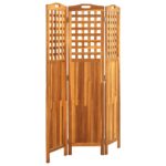 Cloison de séparation 3 panneaux 121x2x170 cm Bois d'acacia – Image 2