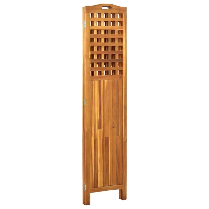 Cloison de séparation 3 panneaux 121x2x170 cm Bois d'acacia – Image 3