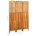Cloison de séparation 3 panneaux 121x2x170 cm Bois d'acacia – Image 6