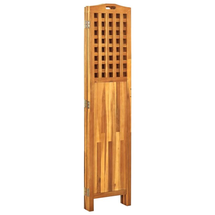 Cloison de séparation 4 panneaux 161x2x170 cm Bois d'acacia – Image 3