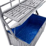 Boîte de rangement avec treillis Gris 99x55x160cm Acacia solide – Image 5