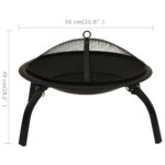 Foyer et barbecue avec tisonnier 2 en 1 56x56x49 cm Acier – Image 8