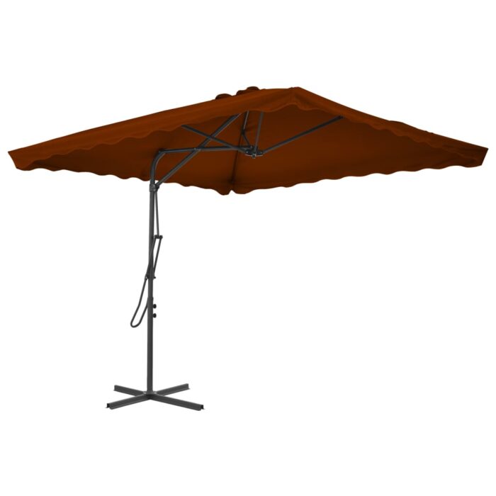 VXL8720286114919_a_en_hd_1.jpg Parasol de jardin avec mât en acier terre cuite 250x250x230 cm – Image 1