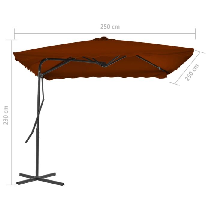 VXL8720286114919_g_en_hd_5.jpg Parasol de jardin avec mât en acier terre cuite 250x250x230 cm – Image 5