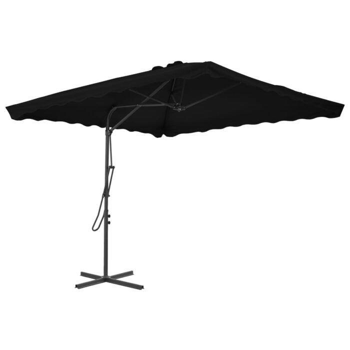 Parasol de jardin avec mât en acier noir 250x250x230 cm – Image 1