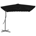 Parasol de jardin avec mât en acier noir 250x250x230 cm – Image 2