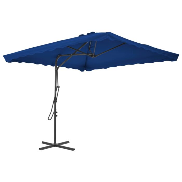 Parasol de jardin avec mât en acier bleu 250x250x230 cm – Image 1