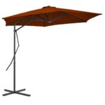 Parasol de jardin avec mât en acier terre cuite 300x230 cm
