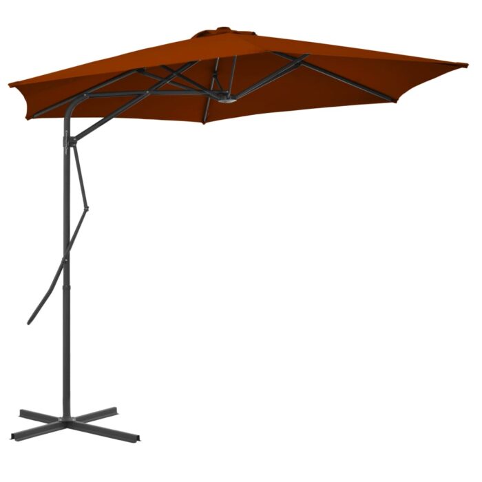 Parasol de jardin avec mât en acier terre cuite 300x230 cm – Image 1