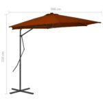 Parasol de jardin avec mât en acier terre cuite 300x230 cm – Image 6