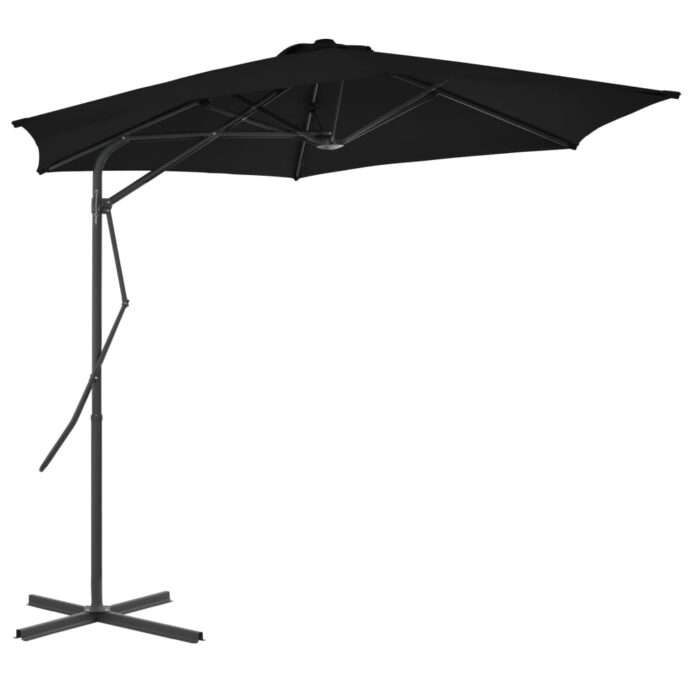 Parasol de jardin avec mât en acier noir 300x230 cm – Image 1