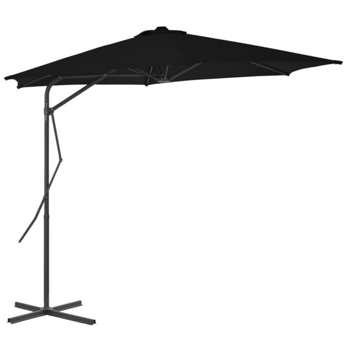 Parasol de jardin avec mât en acier noir 300x230 cm – Image 2