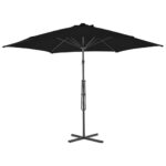 Parasol de jardin avec mât en acier noir 300x230 cm – Image 3