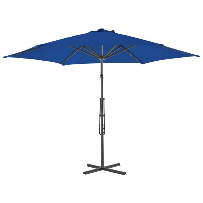 Parasol de jardin avec mât en acier bleu 300x230 cm – Image 3