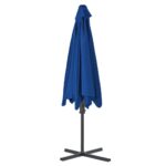 Parasol de jardin avec mât en acier bleu 300x230 cm – Image 4