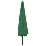 Parasol de jardin avec lumières LED et mât en métal 400 cm vert – Image 4