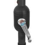 Parasol de jardin avec lumières LED et mât en métal 400 cm noir – Image 5