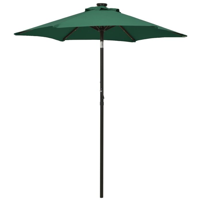 Parasol de jardin avec lumières LED vert 200x211 cm aluminium – Image 1