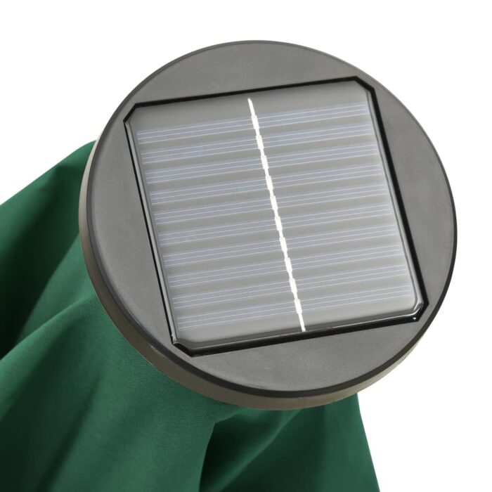 Parasol de jardin avec lumières LED vert 200x211 cm aluminium – Image 2