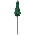 Parasol de jardin avec lumières LED vert 200x211 cm aluminium – Image 4