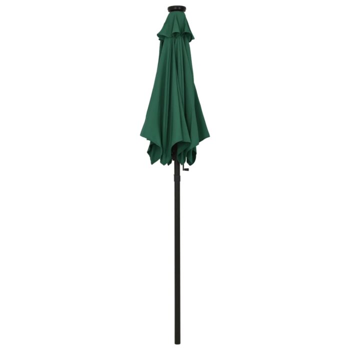 Parasol de jardin avec lumières LED vert 200x211 cm aluminium – Image 4