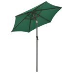 Parasol de jardin avec lumières LED vert 200x211 cm aluminium – Image 5
