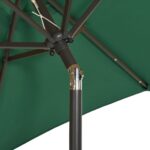 Parasol de jardin avec lumières LED vert 200x211 cm aluminium – Image 6