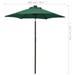 Parasol de jardin avec lumières LED vert 200x211 cm aluminium – Image 8
