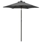 Parasol de jardin avec lumières LED anthracite aluminium