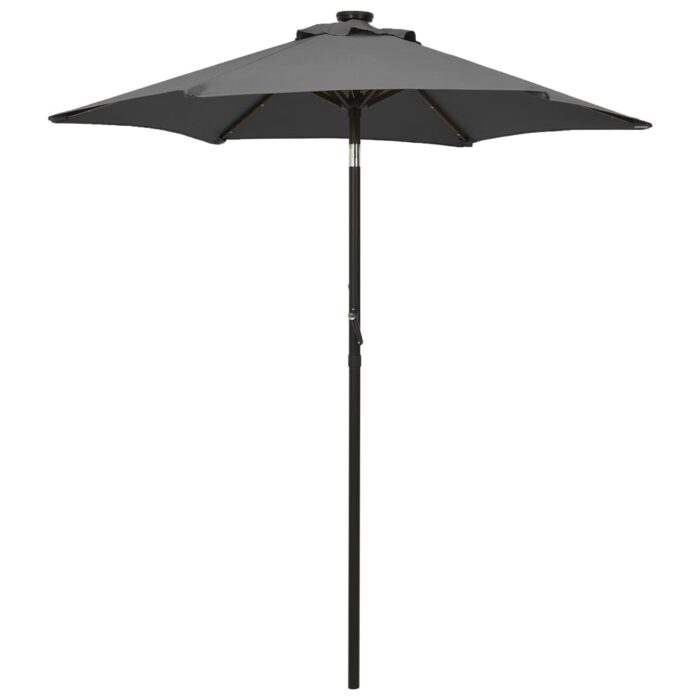 Parasol de jardin avec lumières LED anthracite aluminium – Image 1