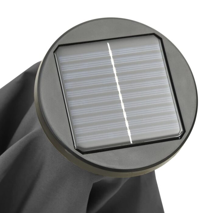 Parasol de jardin avec lumières LED anthracite aluminium – Image 2