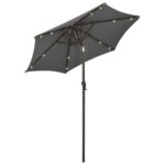 Parasol de jardin avec lumières LED anthracite aluminium – Image 3