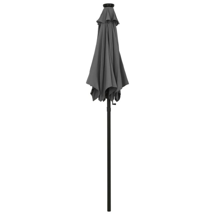 Parasol de jardin avec lumières LED anthracite aluminium – Image 4
