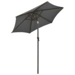 Parasol de jardin avec lumières LED anthracite aluminium – Image 5