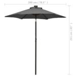 Parasol de jardin avec lumières LED anthracite aluminium – Image 8