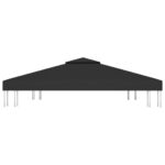 Toile de toit de belvédère 2 niveaux 310 g/m² 3x3 m Noir – Image 4